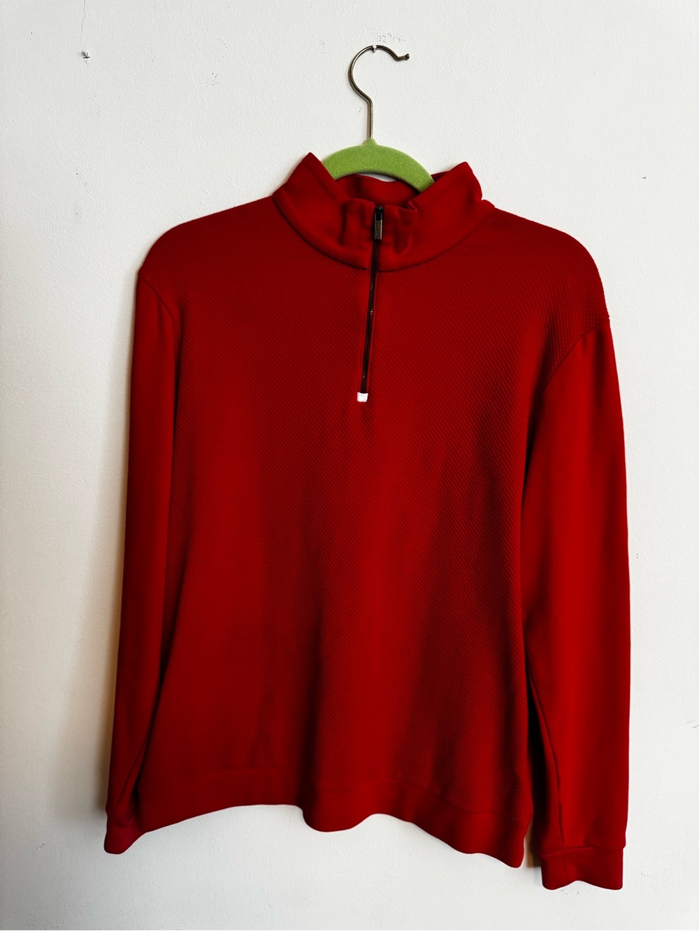 Red Quarter-Zip Turtleneck Sweater